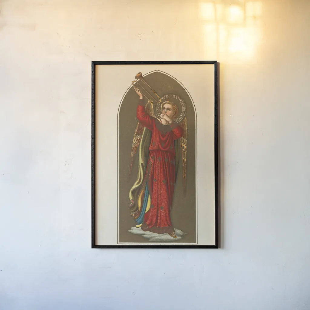 Musical Angel IV by Wild Apple Portfolio. shown as a paper print in a black flame. Available as a archival giclee rolled canvas, fine art paper, or poster print. SKU 92490h.