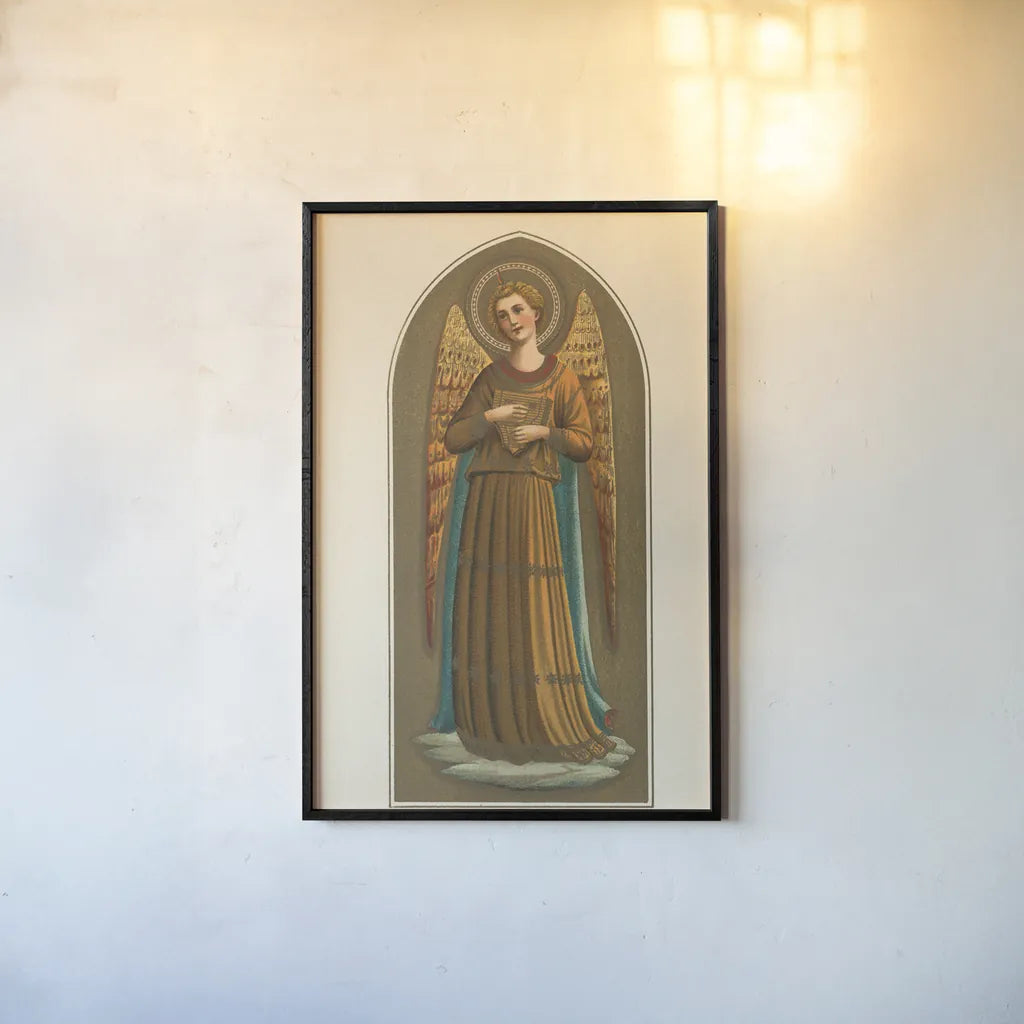 Musical Angel V by Wild Apple Portfolio. shown as a paper print in a black flame. Available as a archival giclee rolled canvas, fine art paper, or poster print. SKU 92491h.