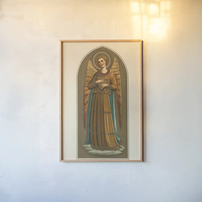Musical Angel V by Wild Apple Portfolio. shown as a paper print in a natural frame. Available as a archival giclee rolled canvas, fine art paper, or poster print. SKU 92491h.
