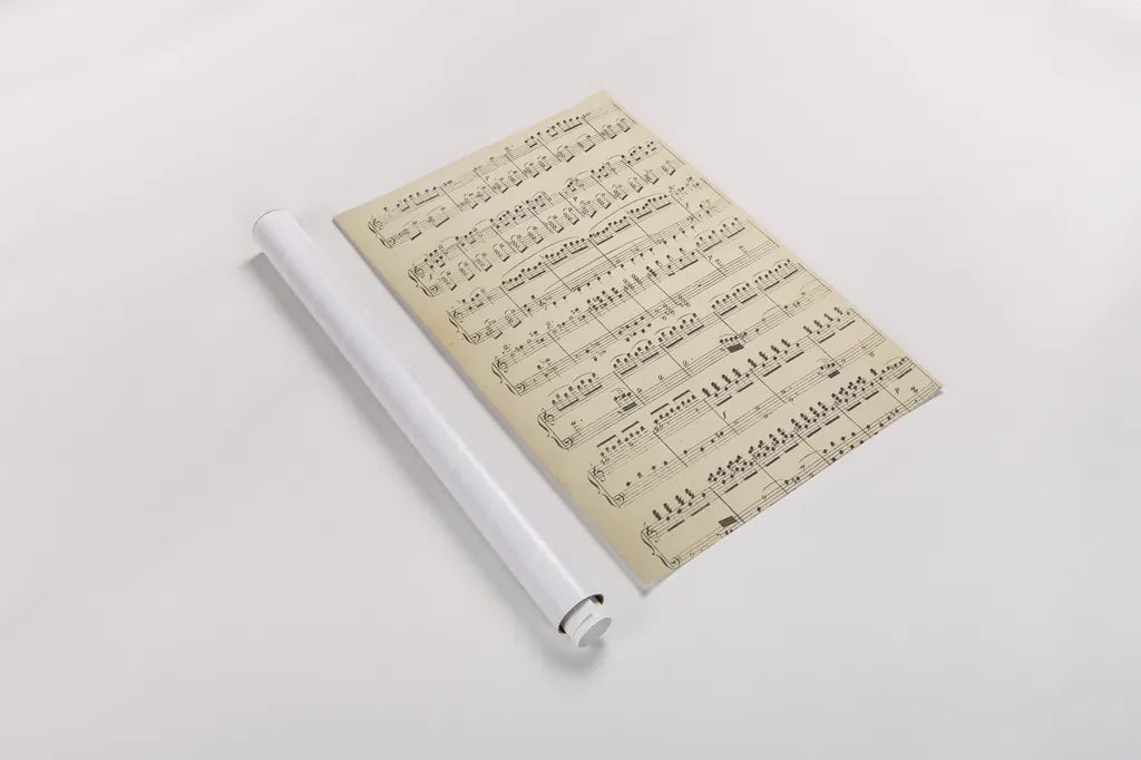 Musical Notes I by Wild Apple Portfolio. shown as a rolled paper print. Available as archival giclee rolled canvas, fine art paper, or poster print. SKU 37125h.