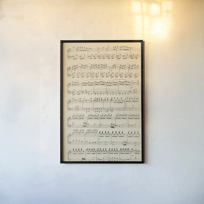 Musical Notes I by Wild Apple Portfolio. shown as a paper print in a black flame. Available as a archival giclee rolled canvas, fine art paper, or poster print. SKU 37125h.