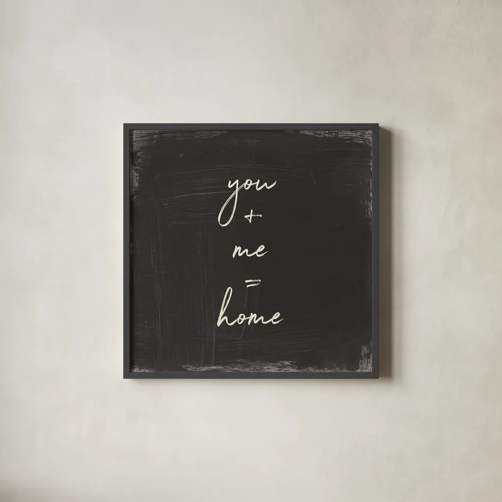 My Home Inspiration I by Wild Apple Portfolio. Shown in a sleek black glass frame for a contemporary gallery look. Available as an archival giclee rolled canvas, fine art paper, or poster print. SKU 48177a.