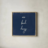 My Home Inspiration II Indigo by Wild Apple Portfolio. Shown in a natural wood glass frame for a timeless modern aesthetic. Available as an archival giclee rolled canvas, fine art paper, or poster print. SKU 80568a.