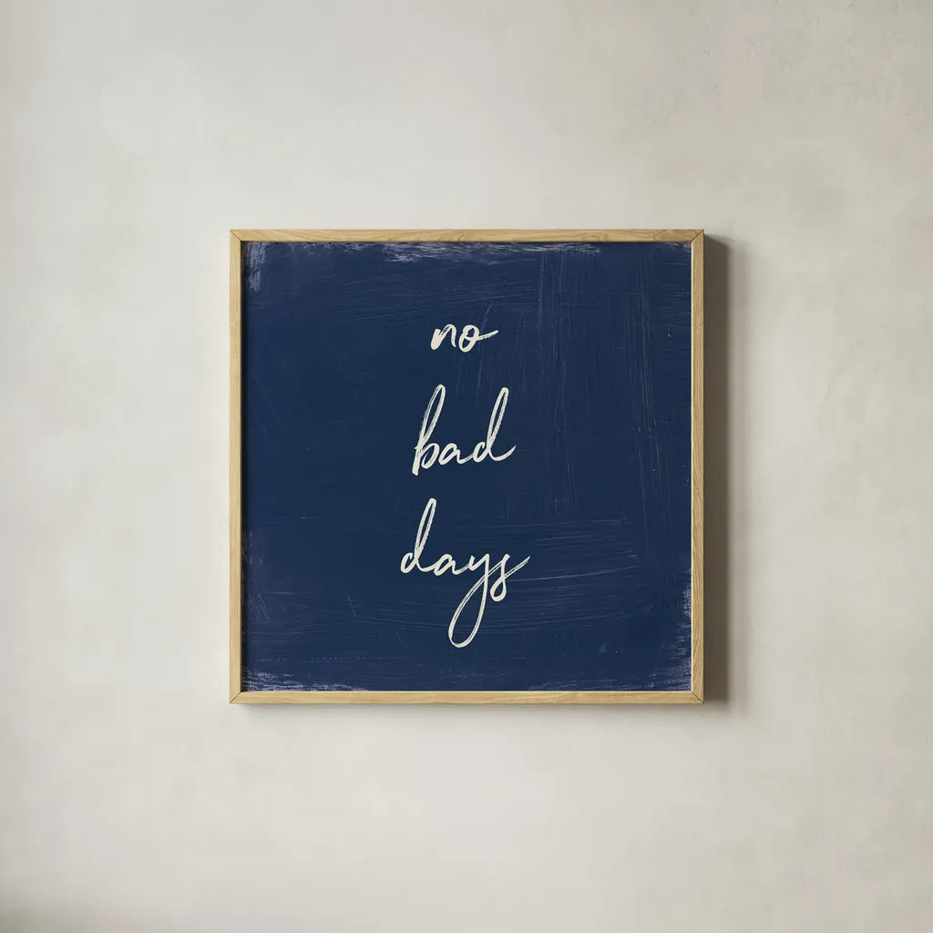 My Home Inspiration II Indigo by Wild Apple Portfolio. Shown in a natural wood glass frame for a timeless modern aesthetic. Available as an archival giclee rolled canvas, fine art paper, or poster print. SKU 80568a.