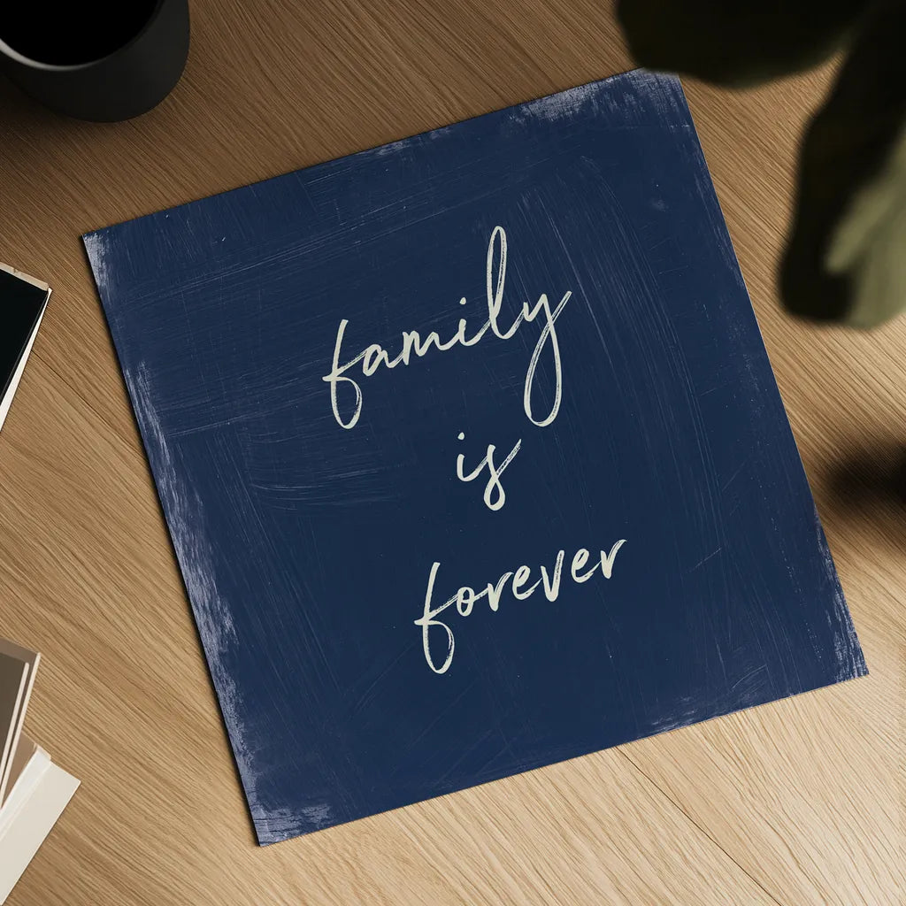 My Home Inspiration III Indigo by Wild Apple Portfolio. Shown as a detailed flat fine art print, highlighting archival giclee quality. Available as an archival giclee rolled canvas, fine art paper, or poster print. SKU 80569a.