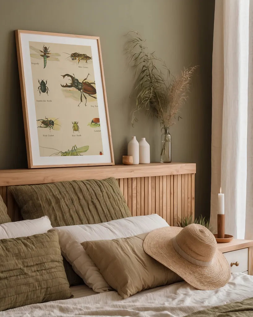 Natural History Book IV by Wild Apple Portfolio. shown as a paper print in a natural frame. Available as a archival giclee rolled canvas, fine art paper, or poster print. SKU 54283h.