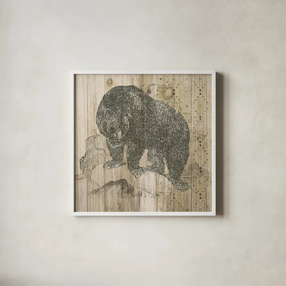 Natural History Lodge IV by Wild Apple Portfolio. Shown in a crisp white glass frame for a clean and minimalist style. Available as an archival giclee rolled canvas, fine art paper, or poster print. SKU 18655a.