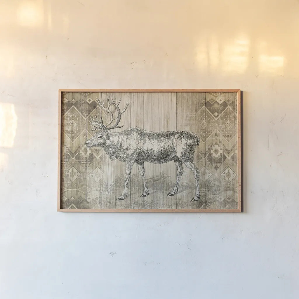 Natural History Lodge IX by Wild Apple Portfolio. shown as a paper print in a natural frame. Available as a archival giclee rolled canvas, fine art paper, or poster print. SKU 21835i.