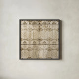 Natural History Lodge Pattern VII by Wild Apple Portfolio. Shown in a sleek black glass frame for a contemporary gallery look. Available as an archival giclee rolled canvas, fine art paper, or poster print. SKU 21493a.