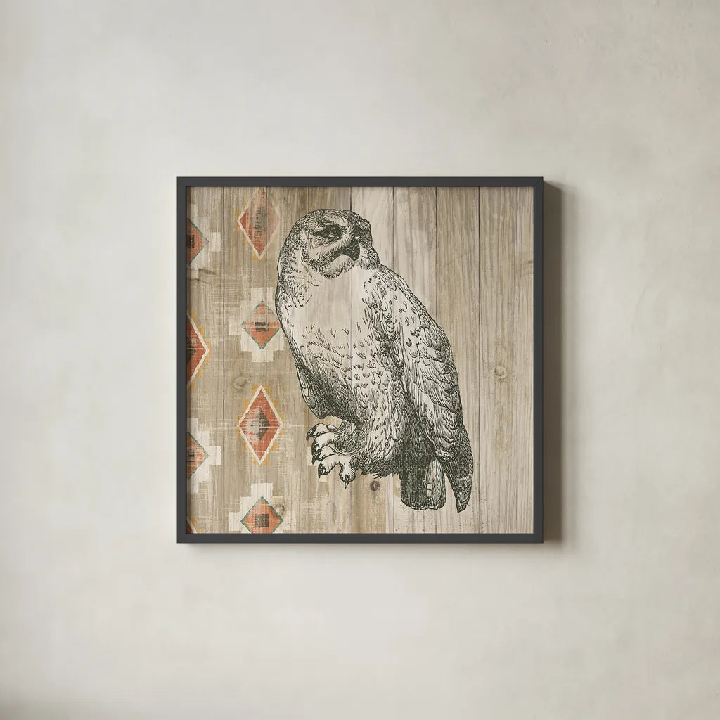 Natural History Lodge Southwest II by Wild Apple Portfolio. Shown in a sleek black glass frame for a contemporary gallery look. Available as an archival giclee rolled canvas, fine art paper, or poster print. SKU 18945a.