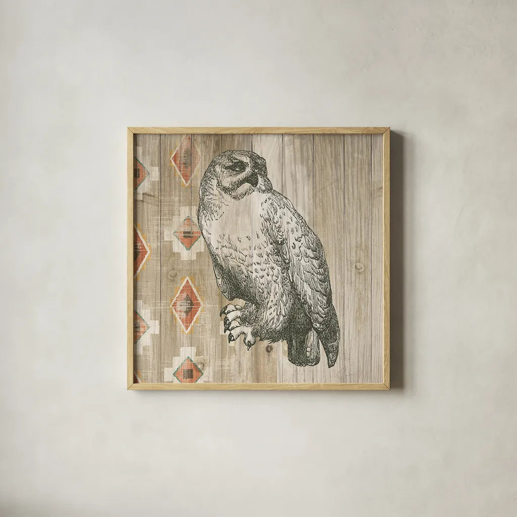 Natural History Lodge Southwest II by Wild Apple Portfolio. Shown in a natural wood glass frame for a timeless modern aesthetic. Available as an archival giclee rolled canvas, fine art paper, or poster print. SKU 18945a.