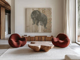 Natural History Lodge Southwest IV by Wild Apple Portfolio. Shown as extra-large giant wall art in a modern living room. Available as an archival giclee rolled canvas, fine art paper, or poster print. SKU 18947a.