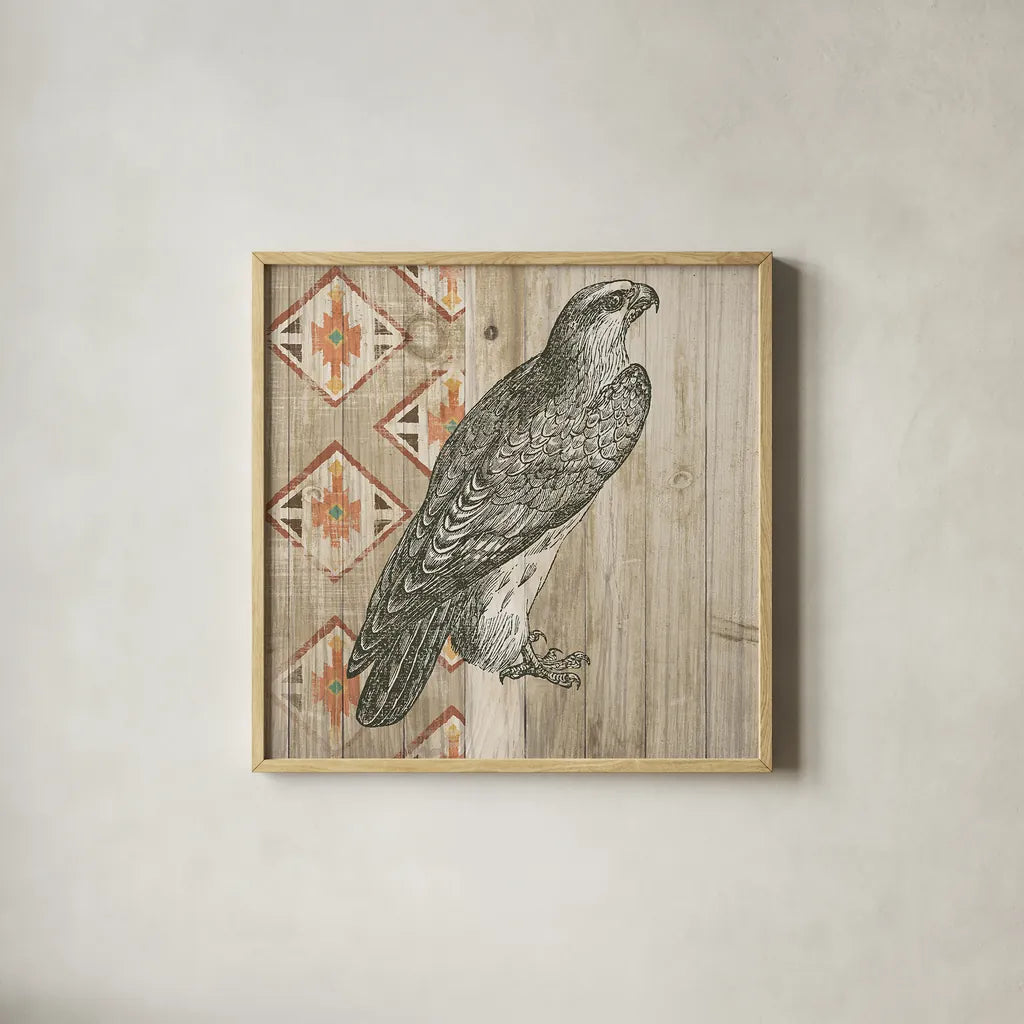 Natural History Lodge Southwest V by Wild Apple Portfolio. Shown in a natural wood glass frame for a timeless modern aesthetic. Available as an archival giclee rolled canvas, fine art paper, or poster print. SKU 18948a.