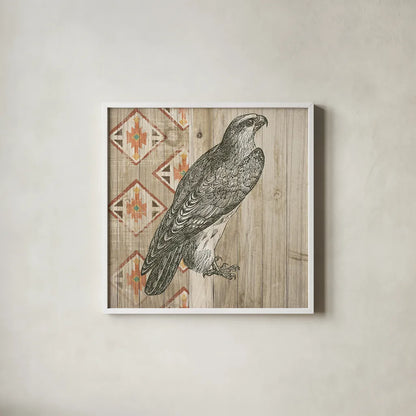 Natural History Lodge Southwest V by Wild Apple Portfolio. Shown in a crisp white glass frame for a clean and minimalist style. Available as an archival giclee rolled canvas, fine art paper, or poster print. SKU 18948a.