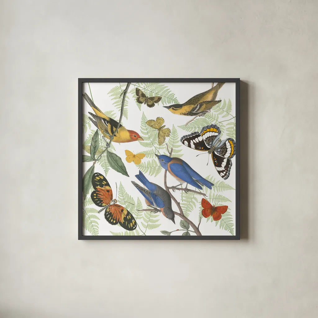 Natures Flight I by Wild Apple Portfolio. Shown in a sleek black glass frame for a contemporary gallery look. Available as an archival giclee rolled canvas, fine art paper, or poster print. SKU 48422a.
