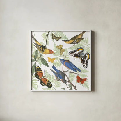 Natures Flight I by Wild Apple Portfolio. Shown in a crisp white glass frame for a clean and minimalist style. Available as an archival giclee rolled canvas, fine art paper, or poster print. SKU 48422a.