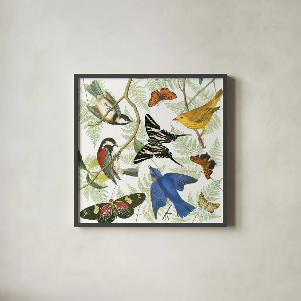 Natures Flight II by Wild Apple Portfolio. Shown in a sleek black glass frame for a contemporary gallery look. Available as an archival giclee rolled canvas, fine art paper, or poster print. SKU 48423a.