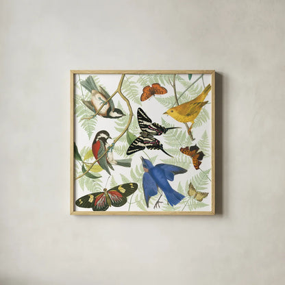 Natures Flight II by Wild Apple Portfolio. Shown in a natural wood glass frame for a timeless modern aesthetic. Available as an archival giclee rolled canvas, fine art paper, or poster print. SKU 48423a.