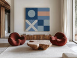 Nautical Flags II by Wild Apple Portfolio. Shown as extra-large giant wall art in a modern living room. Available as an archival giclee rolled canvas, fine art paper, or poster print. SKU 87319a.