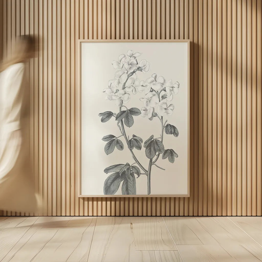 Neutral Botanical III by Wild Apple Portfolio. shown as over sized large wall art. Available as an archival giclee rolled canvas, fine art paper, or poster print. SKU 30694h.