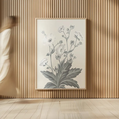 Neutral Botanical VI by Wild Apple Portfolio. shown as over sized large wall art. Available as an archival giclee rolled canvas, fine art paper, or poster print. SKU 30697h.