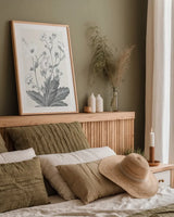Neutral Botanical VI by Wild Apple Portfolio. shown as a paper print in a natural frame. Available as a archival giclee rolled canvas, fine art paper, or poster print. SKU 30697h.