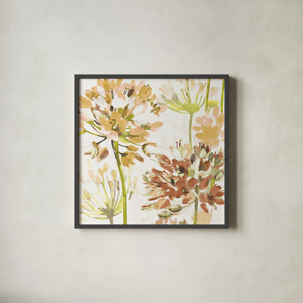 Neutral Medley IV by Wild Apple Portfolio. Shown in a sleek black glass frame for a contemporary gallery look. Available as an archival giclee rolled canvas, fine art paper, or poster print. SKU 30738a.