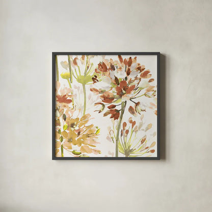 Neutral Medley V by Wild Apple Portfolio. Shown in a sleek black glass frame for a contemporary gallery look. Available as an archival giclee rolled canvas, fine art paper, or poster print. SKU 30739a.