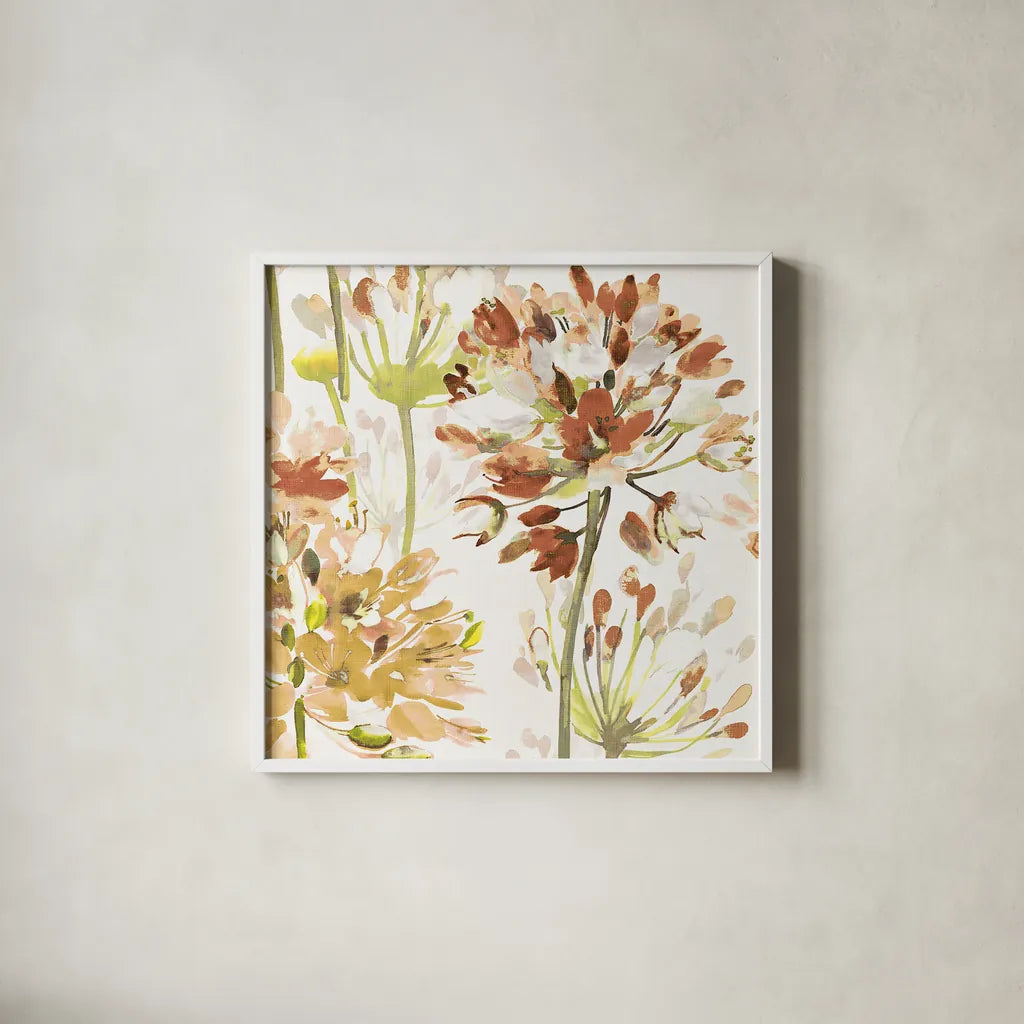 Neutral Medley V by Wild Apple Portfolio. Shown in a crisp white glass frame for a clean and minimalist style. Available as an archival giclee rolled canvas, fine art paper, or poster print. SKU 30739a.