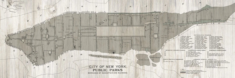 New York Parks Map by Wild Apple Portfolio