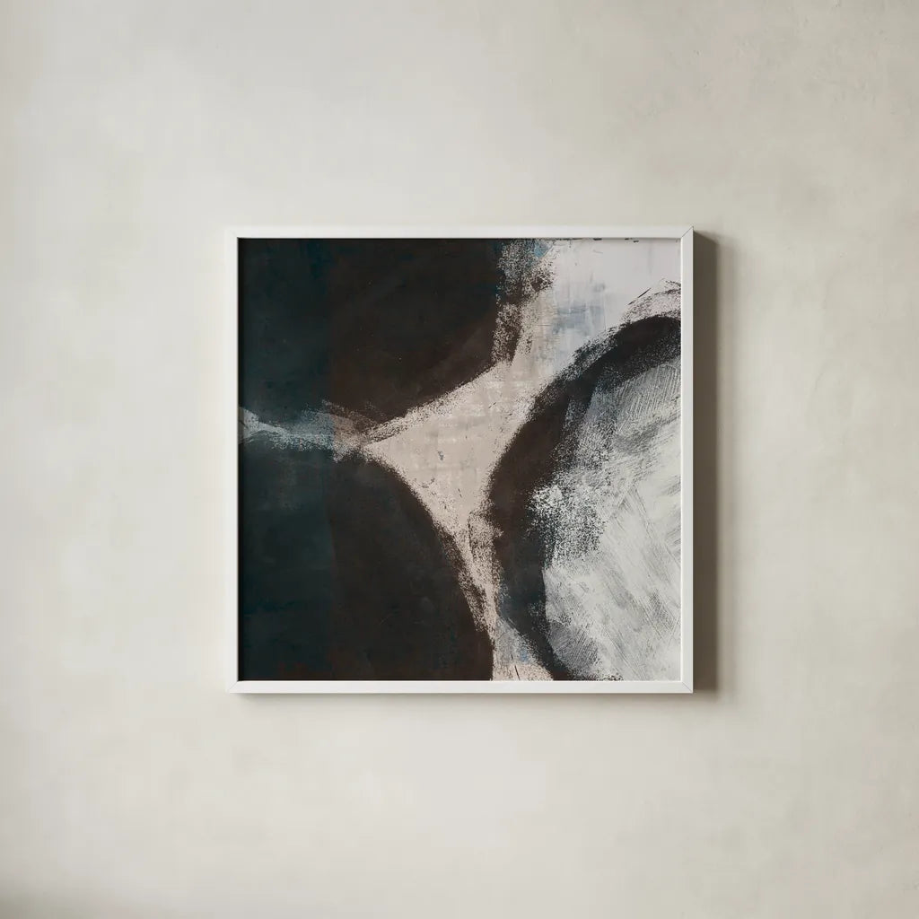 Newgrange by Wild Apple Portfolio. Shown in a crisp white glass frame for a clean and minimalist style. Available as an archival giclee rolled canvas, fine art paper, or poster print. SKU 71762a.