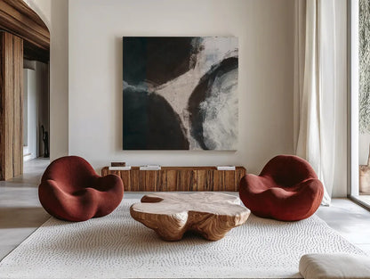 Newgrange by Wild Apple Portfolio. Shown as extra-large giant wall art in a modern living room. Available as an archival giclee rolled canvas, fine art paper, or poster print. SKU 71762a.