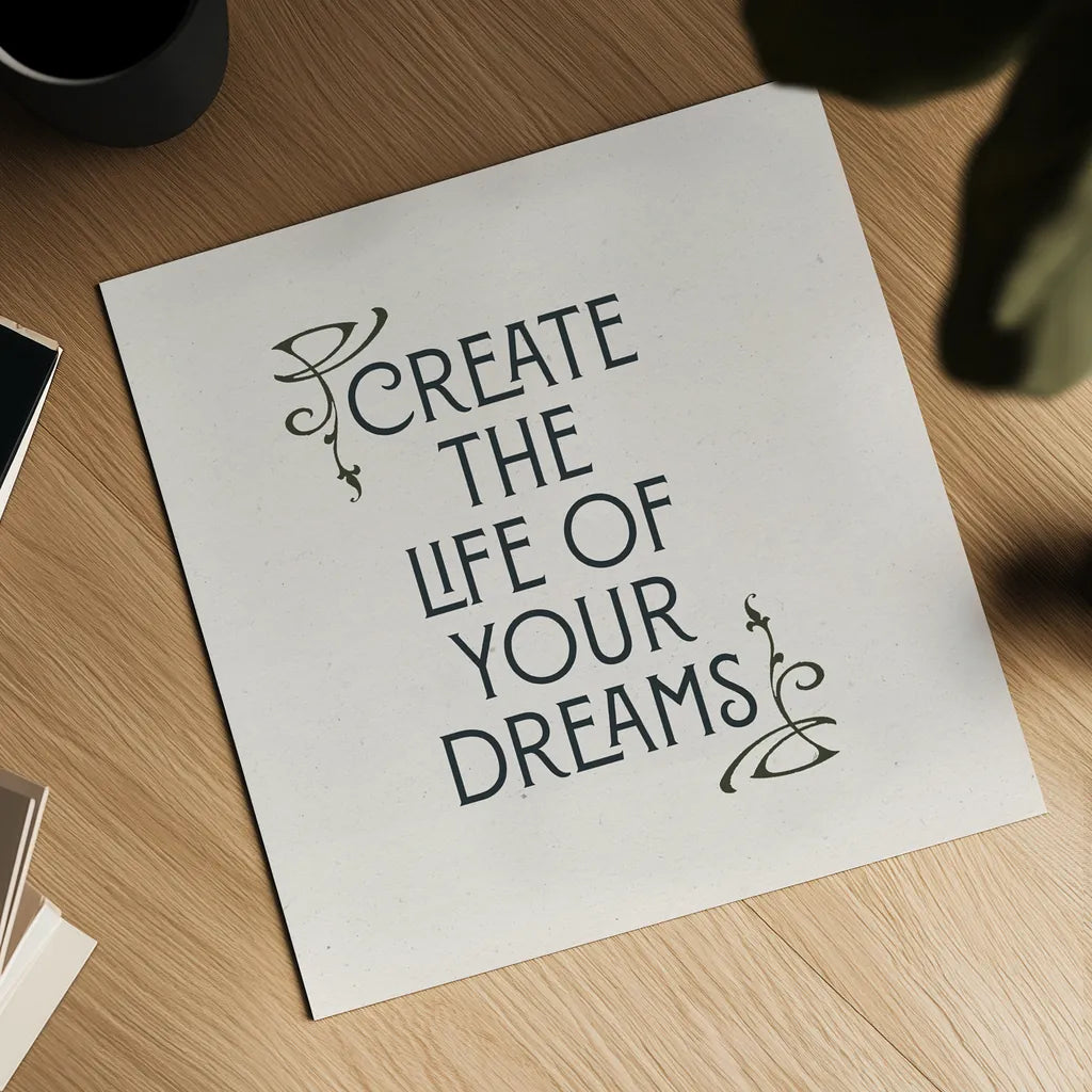 Nouveau Words I by Wild Apple Portfolio. Shown as a detailed flat fine art print, highlighting archival giclee quality. Available as an archival giclee rolled canvas, fine art paper, or poster print. SKU 71220a.