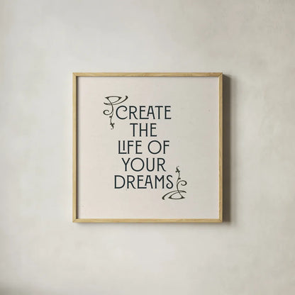 Nouveau Words I by Wild Apple Portfolio. Shown in a natural wood glass frame for a timeless modern aesthetic. Available as an archival giclee rolled canvas, fine art paper, or poster print. SKU 71220a.