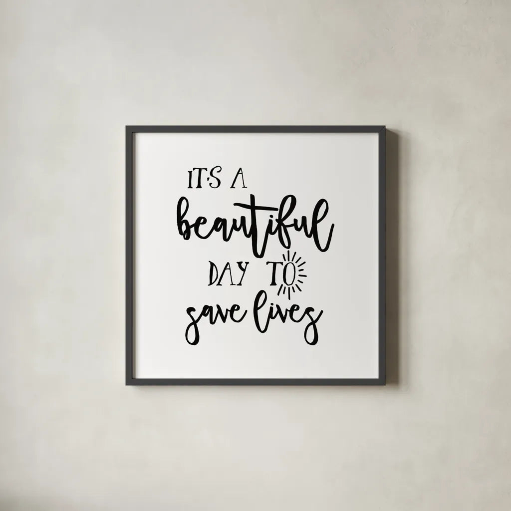 Nurse Inspiration I by Wild Apple Portfolio. Shown in a sleek black glass frame for a contemporary gallery look. Available as an archival giclee rolled canvas, fine art paper, or poster print. SKU 54322a.