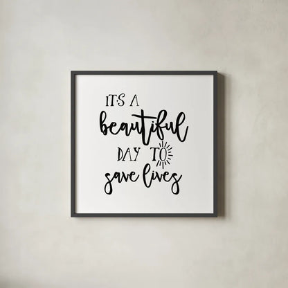 Nurse Inspiration I by Wild Apple Portfolio. Shown in a sleek black glass frame for a contemporary gallery look. Available as an archival giclee rolled canvas, fine art paper, or poster print. SKU 54322a.