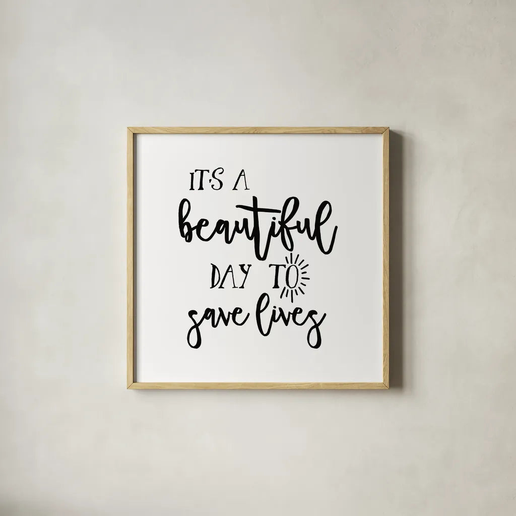 Nurse Inspiration I by Wild Apple Portfolio. Shown in a natural wood glass frame for a timeless modern aesthetic. Available as an archival giclee rolled canvas, fine art paper, or poster print. SKU 54322a.