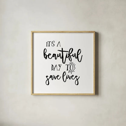 Nurse Inspiration I by Wild Apple Portfolio. Shown in a natural wood glass frame for a timeless modern aesthetic. Available as an archival giclee rolled canvas, fine art paper, or poster print. SKU 54322a.