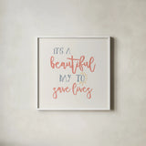 Nurse Inspiration I Color by Wild Apple Portfolio. Shown in a crisp white glass frame for a clean and minimalist style. Available as an archival giclee rolled canvas, fine art paper, or poster print. SKU 54610a.