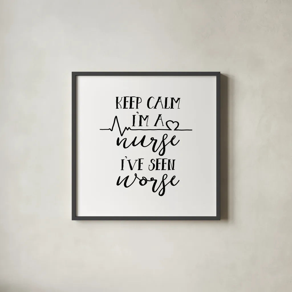 Nurse Inspiration II by Wild Apple Portfolio. Shown in a sleek black glass frame for a contemporary gallery look. Available as an archival giclee rolled canvas, fine art paper, or poster print. SKU 54323a.