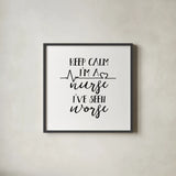 Nurse Inspiration II by Wild Apple Portfolio. Shown in a sleek black glass frame for a contemporary gallery look. Available as an archival giclee rolled canvas, fine art paper, or poster print. SKU 54323a.