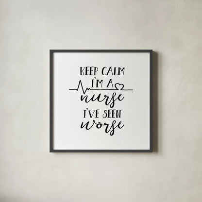 Nurse Inspiration II by Wild Apple Portfolio. Shown in a sleek black glass frame for a contemporary gallery look. Available as an archival giclee rolled canvas, fine art paper, or poster print. SKU 54323a.