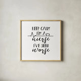 Nurse Inspiration II by Wild Apple Portfolio. Shown in a natural wood glass frame for a timeless modern aesthetic. Available as an archival giclee rolled canvas, fine art paper, or poster print. SKU 54323a.