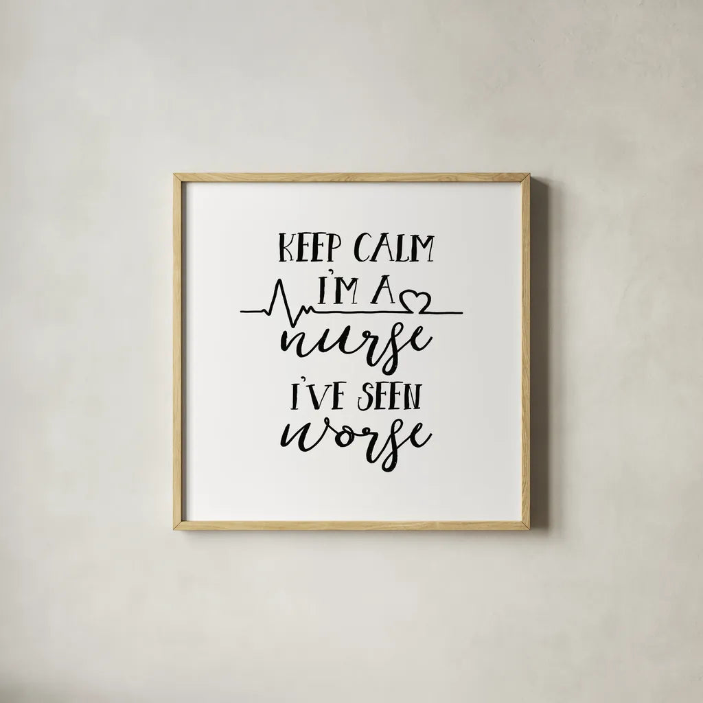 Nurse Inspiration II by Wild Apple Portfolio. Shown in a natural wood glass frame for a timeless modern aesthetic. Available as an archival giclee rolled canvas, fine art paper, or poster print. SKU 54323a.