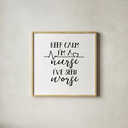 Nurse Inspiration II by Wild Apple Portfolio. Shown in a natural wood glass frame for a timeless modern aesthetic. Available as an archival giclee rolled canvas, fine art paper, or poster print. SKU 54323a.