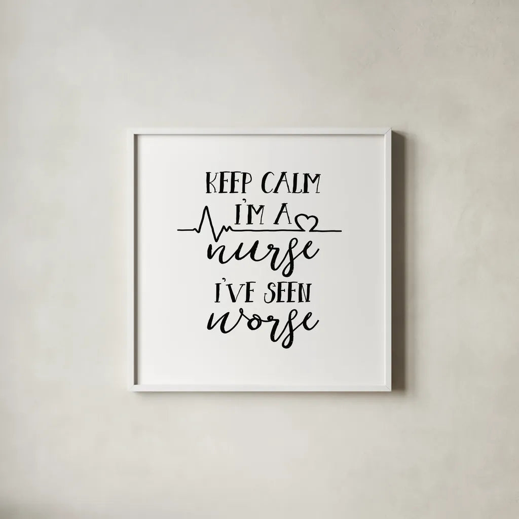 Nurse Inspiration II by Wild Apple Portfolio. Shown in a crisp white glass frame for a clean and minimalist style. Available as an archival giclee rolled canvas, fine art paper, or poster print. SKU 54323a.