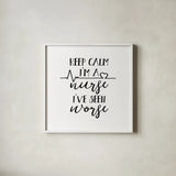 Nurse Inspiration II by Wild Apple Portfolio. Shown in a crisp white glass frame for a clean and minimalist style. Available as an archival giclee rolled canvas, fine art paper, or poster print. SKU 54323a.