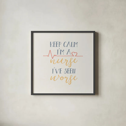 Nurse Inspiration II Color by Wild Apple Portfolio. Shown in a sleek black glass frame for a contemporary gallery look. Available as an archival giclee rolled canvas, fine art paper, or poster print. SKU 54611a.