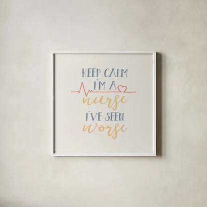 Nurse Inspiration II Color by Wild Apple Portfolio. Shown in a crisp white glass frame for a clean and minimalist style. Available as an archival giclee rolled canvas, fine art paper, or poster print. SKU 54611a.