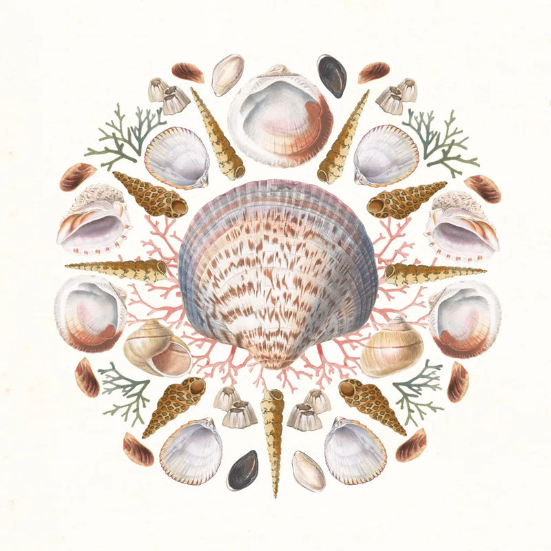 Ocean Mandala I by Wild Apple Portfolio. SKU 35805a. Archival Giclee Fine art print for wall decor.